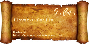 Ilovszky Csilla névjegykártya